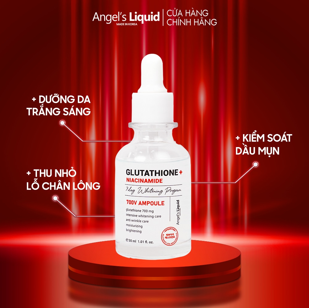 Tinh Chất Truyền Trắng Trị Nám Chuyên Sâu Angel's Liquid Glutathione + Niacinamide 700 V-Ampoule 30ml