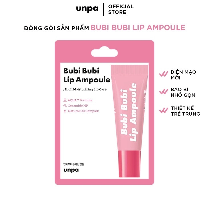 Son Dưỡng Dưỡng Ẩm Cho Môi Căng Mọng Unpa Bubi Bubi Lip Ampule 10ml