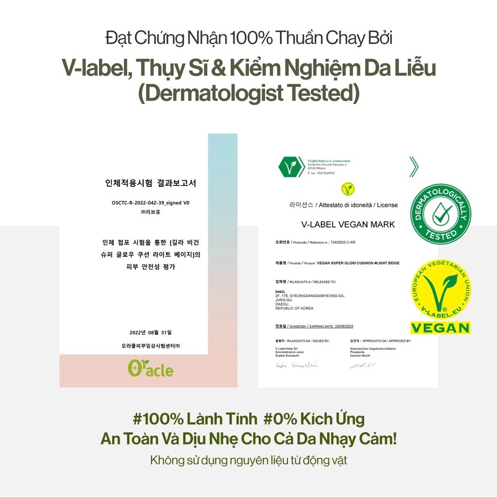 Phấn Nước Dưỡng Ẩm Căng Bóng Gilaa Vegan Super Glow Cushion 15g