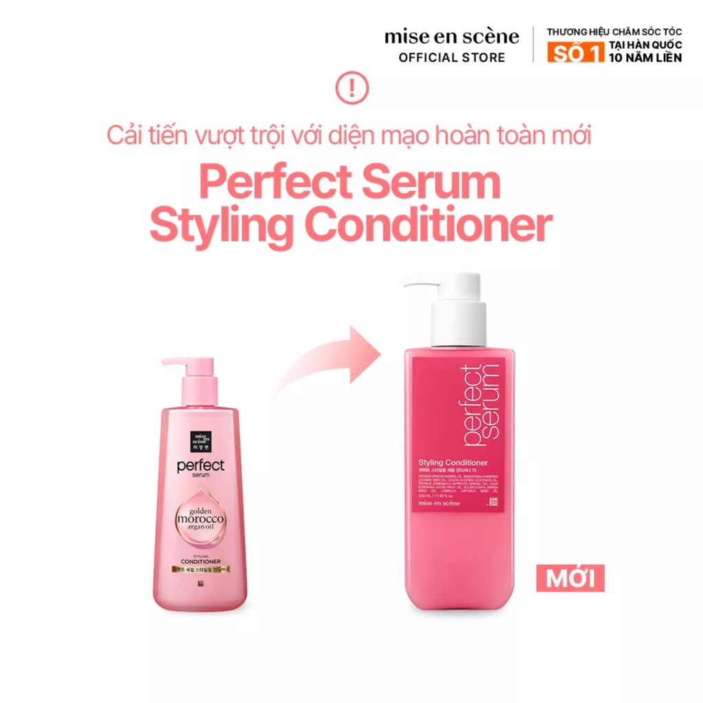 Bộ Gội Xả Suôn Mượt Vào Nếp Dành Cho Tóc Uốn Mise en scene Perfect Serum Styling 680ml