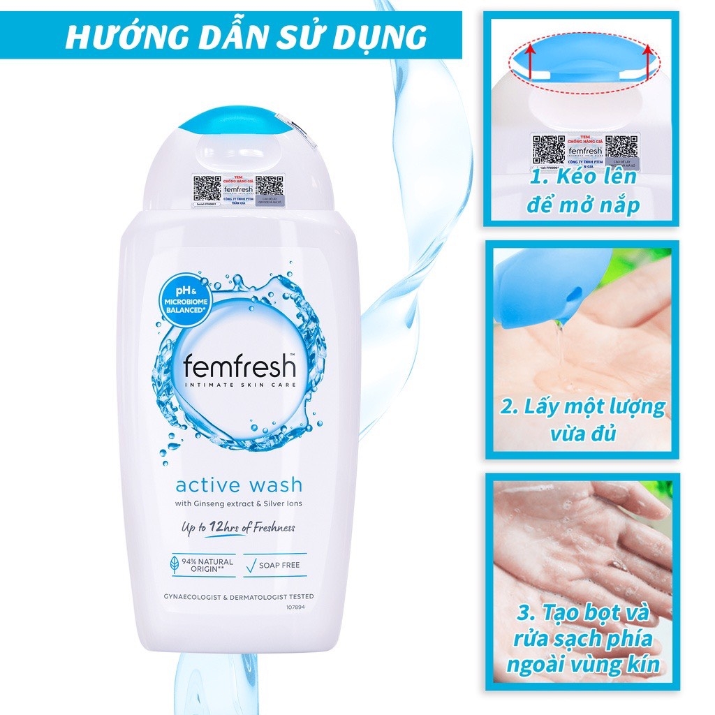 Dung Dịch Vệ Sinh Phù Hợp Với Người Thường Xuyên Vận Động Femfresh Ultimate Care 250ml