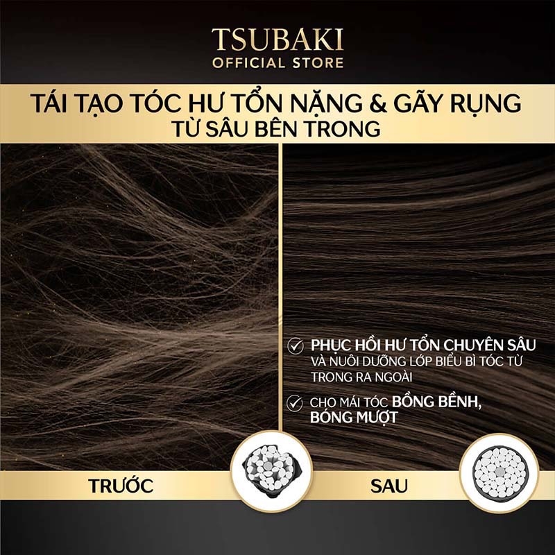 Bộ Gội Xả Tsubaki Phục Hồi Hư Tổn Nặng, Giảm Gãy Rụng Tsubaki Premium EX Intensive Repair 490ml
