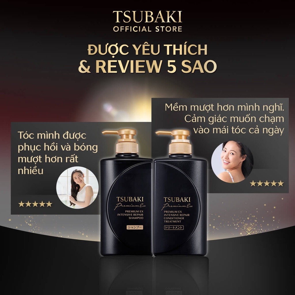 Bộ Gội Xả Tsubaki Phục Hồi Hư Tổn Nặng, Giảm Gãy Rụng Tsubaki Premium EX Intensive Repair 490ml
