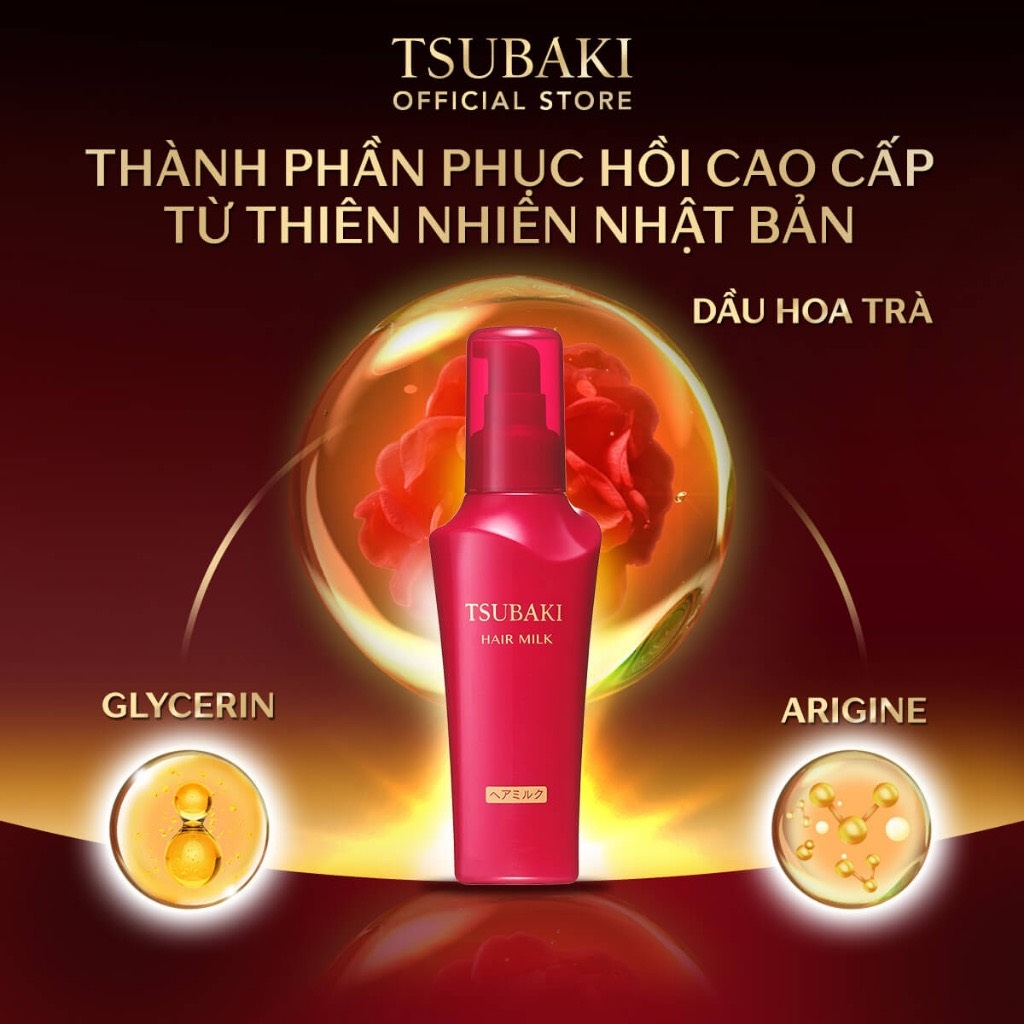 Sữa Dưỡng Phục Hồi Tóc Hư Tổn, Chống Nắng Tsubaki Hair Milk 100ml