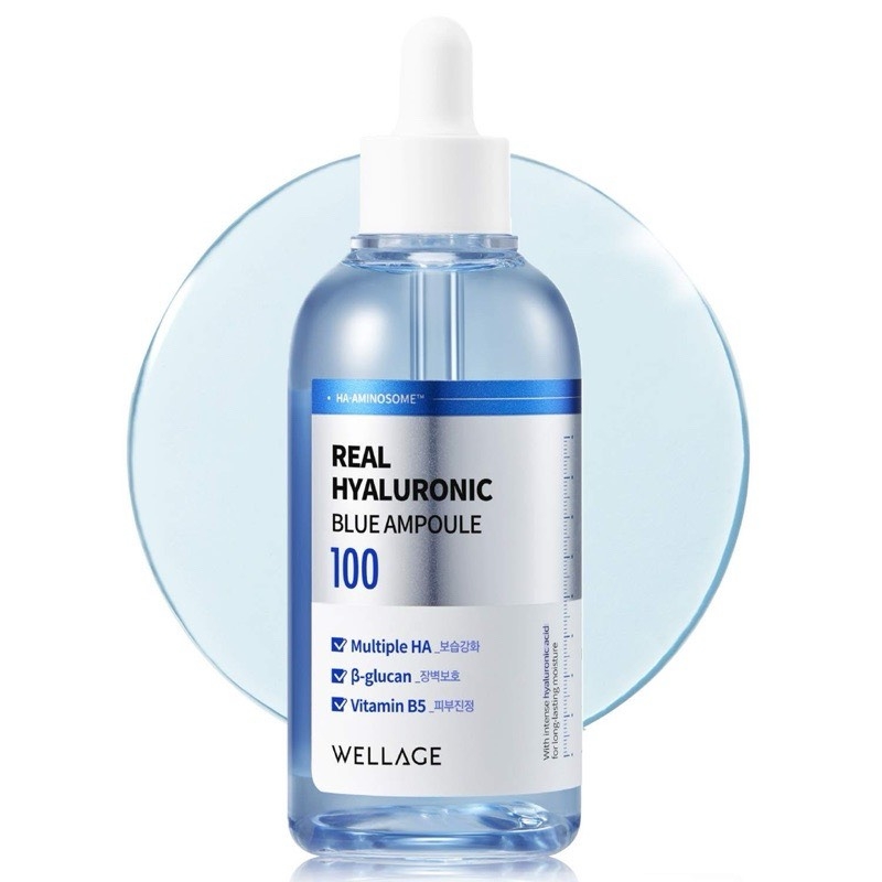 Tinh Chất Siêu Cấp Nước, Phục Hồi Da Căng Bóng Wellage Real Hyaluronic Blue Ampoule 75ml