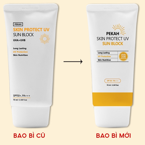 Kem Chống Nắng Nâng Tone Tự Nhiên Pekah Skin Protect UV Sunblock SPF50+/PA+++ 70ml