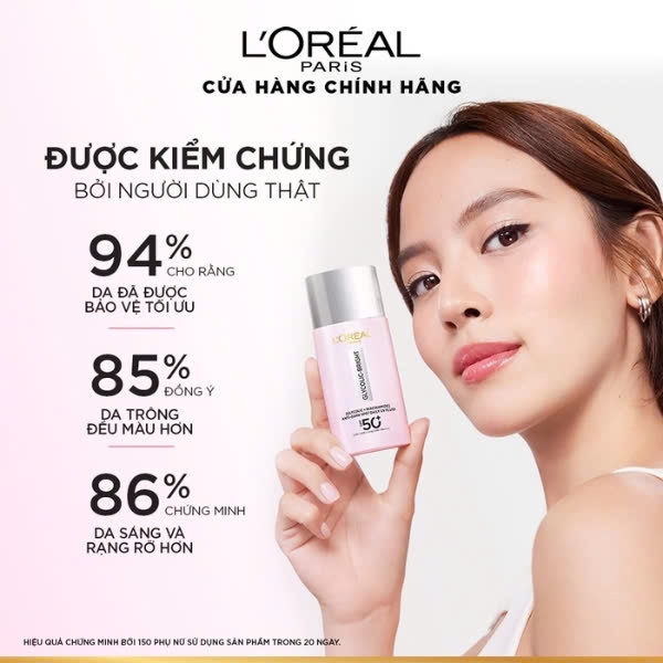 Kem Chống Nắng L'Oreal Paris Glycolic-Bright Anti-Dark Spot Daily UV Fluid 50ml