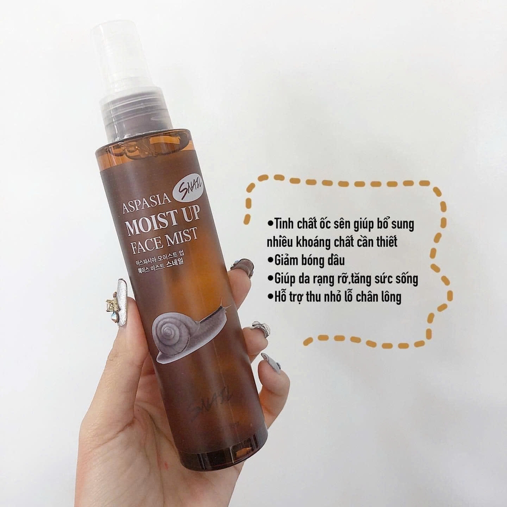 Xịt Khoáng Ốc Sên Aspasia Snail Moist Up Face Mist 150ml