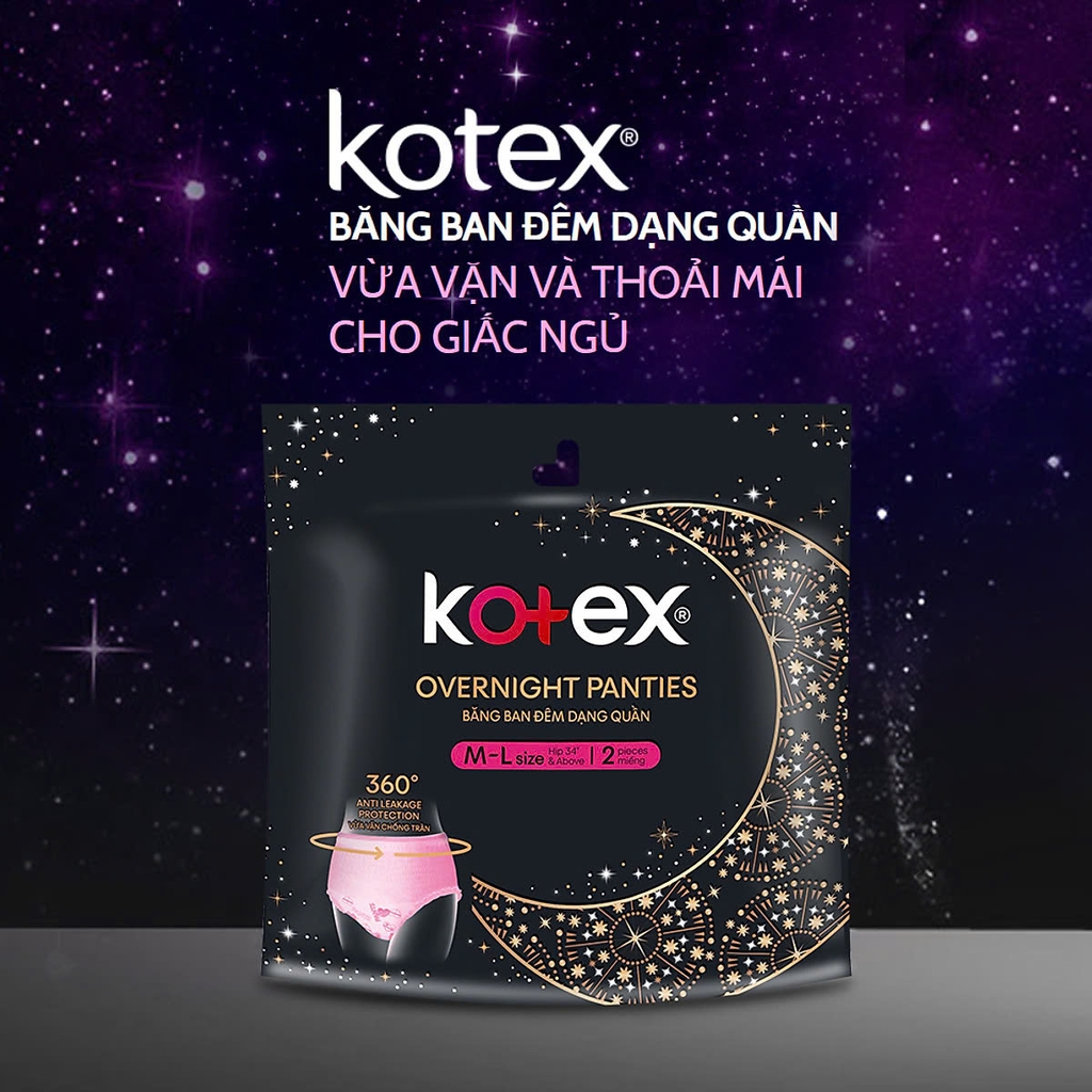 BVS Kotex Ban Đêm Dạng Quần Kotex Size M-L Gói 5 Miếng