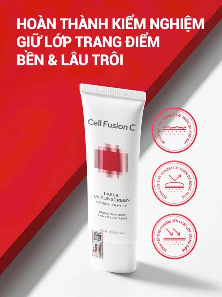 Kem Chống Nắng Céll Fùsion C Cho Da Sau Laser SPF50+ PA+++ Laser Sunscreen 100 50ml