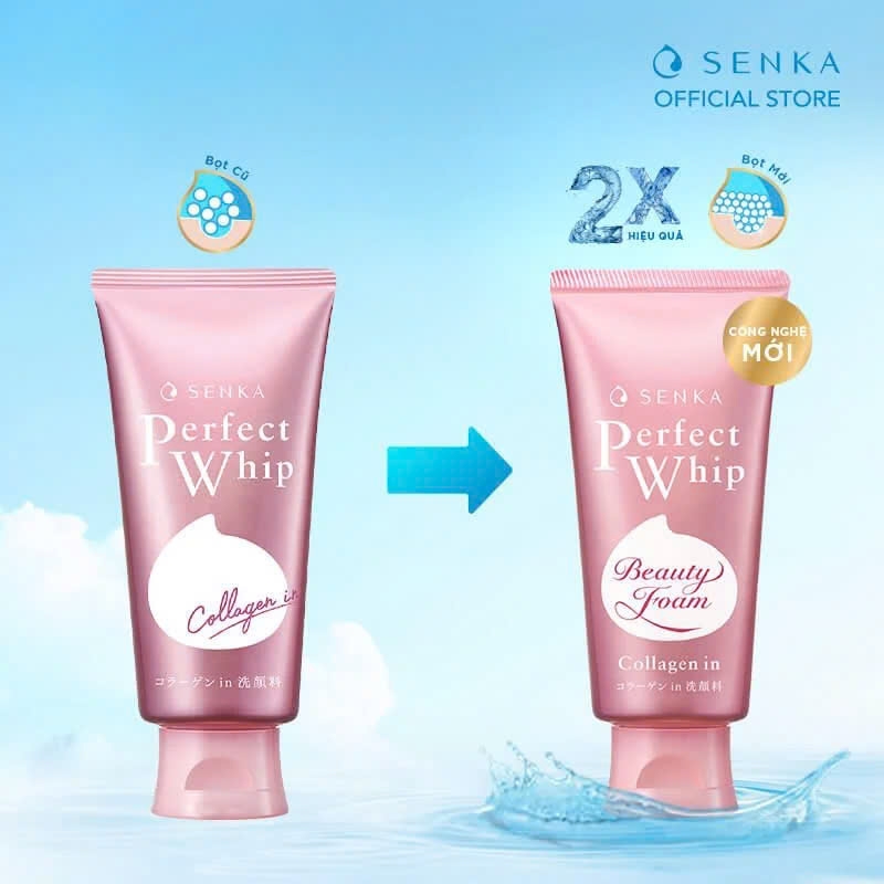 Sữa Rửa Mặt Tạo Bọt Ẩm Mịn, Săn Chắc Da Senka Perfect Whip Collagen In 120g