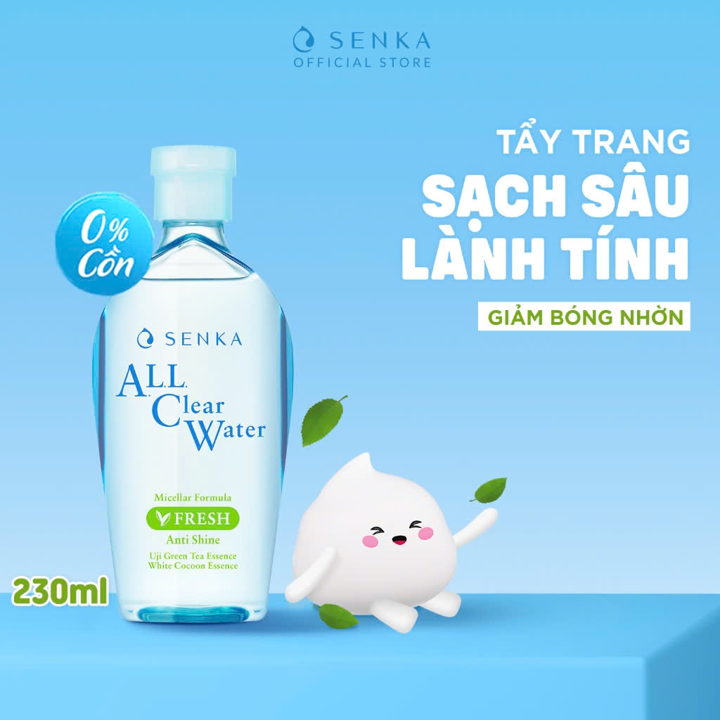 Nước Tẩy Trang Giảm Bóng Nhờn Senka All Clear Water Micellar Formula - Fresh 230ml