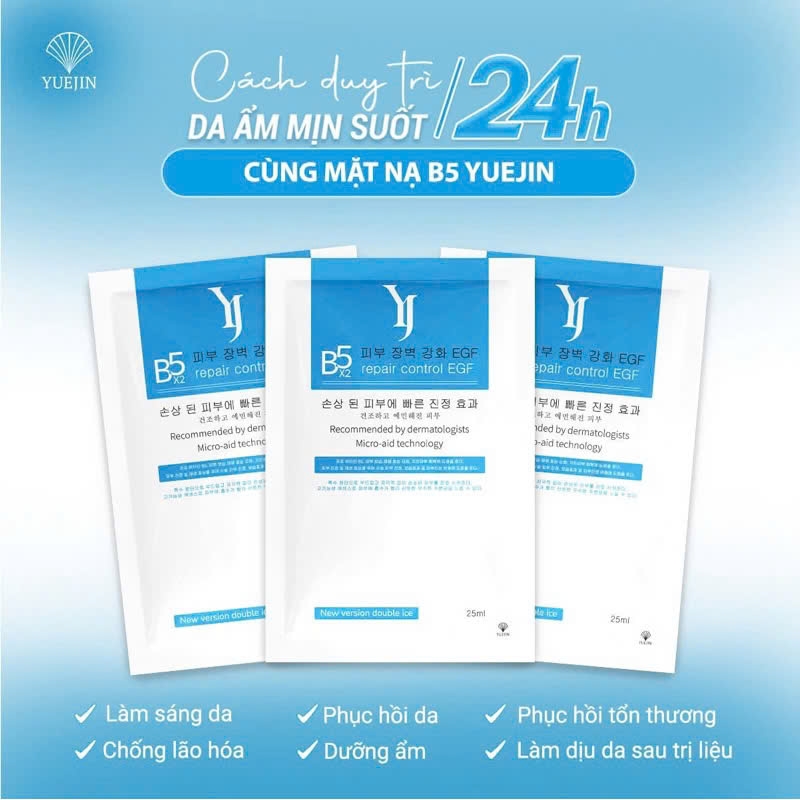 Mặt nạ dưỡng ẩm, phục hồi da Yuejin B5 Repair Control Egf 25ml