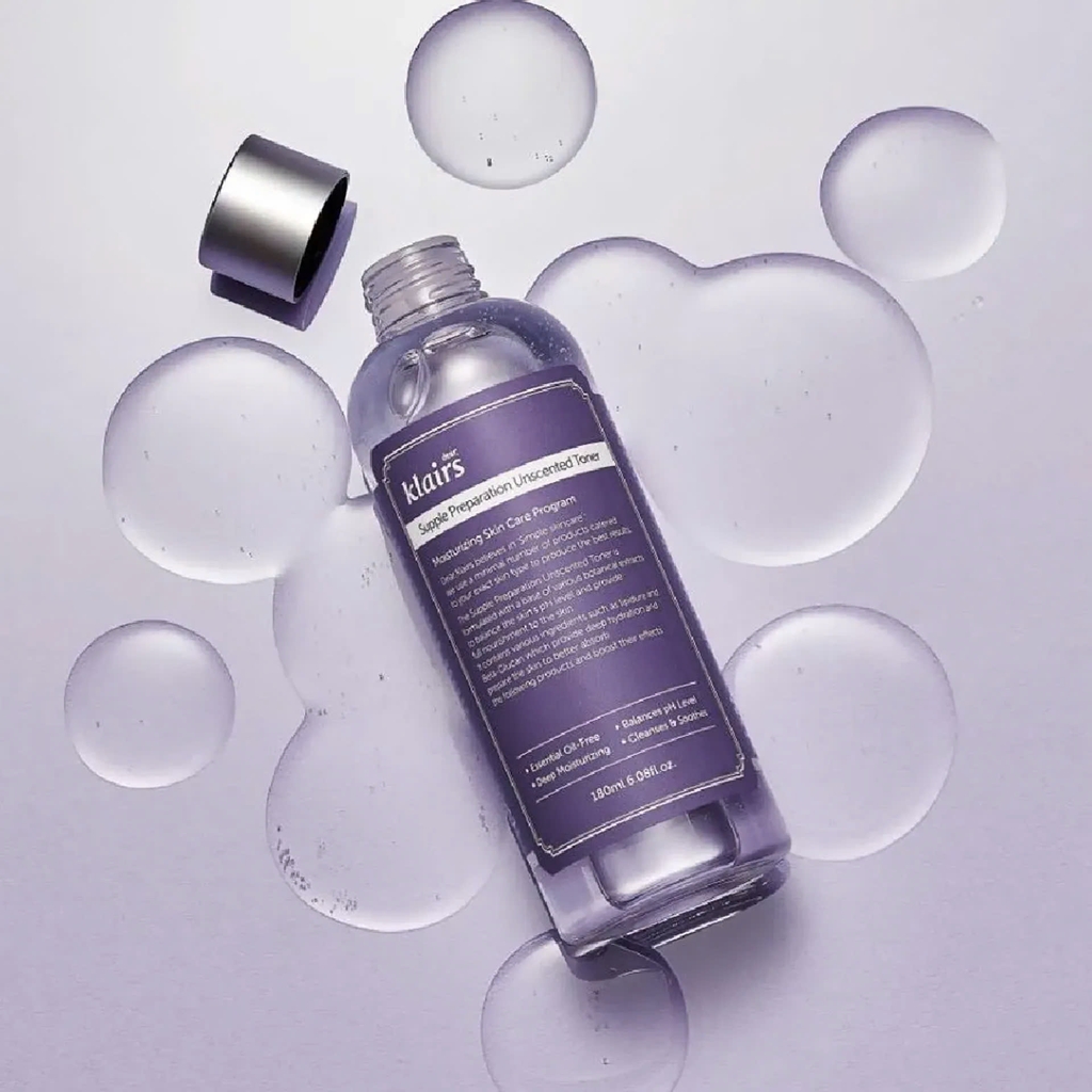 Nước Hoa Hồng Không Mùi Dưỡng Ẩm, Làm Dịu Da Klairs Supple Preparation Unscented Toner 180ml