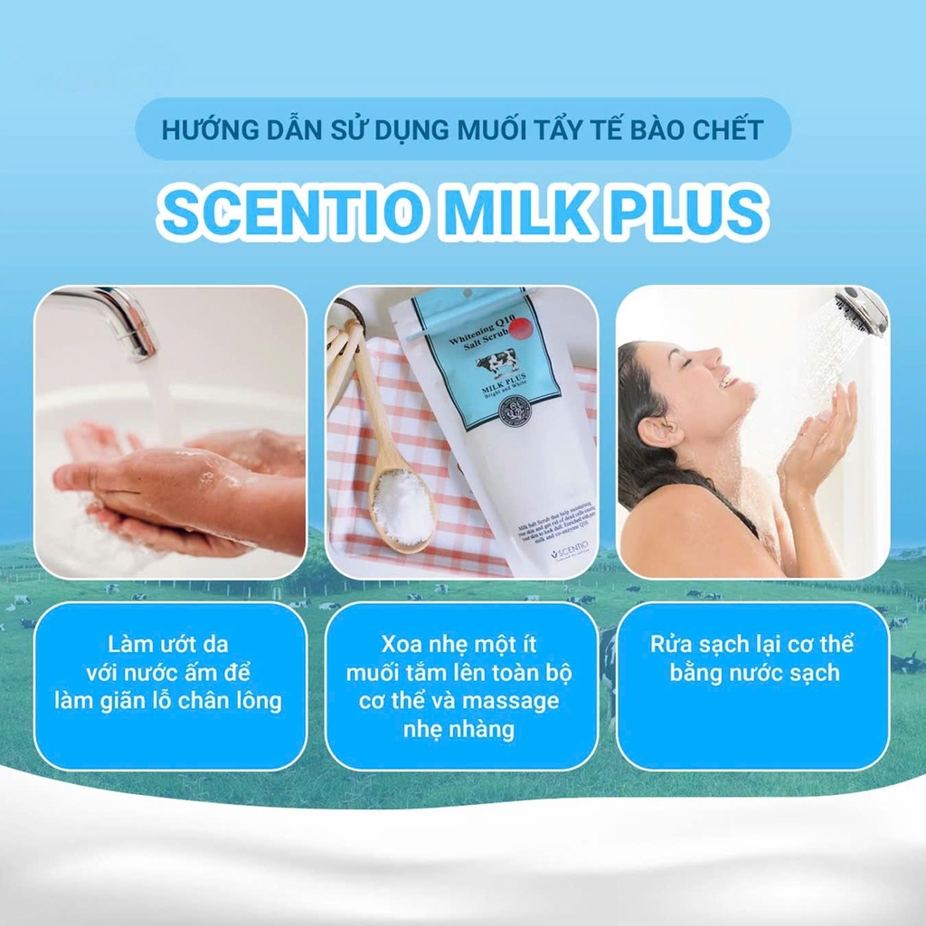 Muối Tẩy Tế Bào Chết Body Dưỡng Trắng Và Trẻ Hóa Da Scentio Milk Plus Brightening Salt Scrub 300g