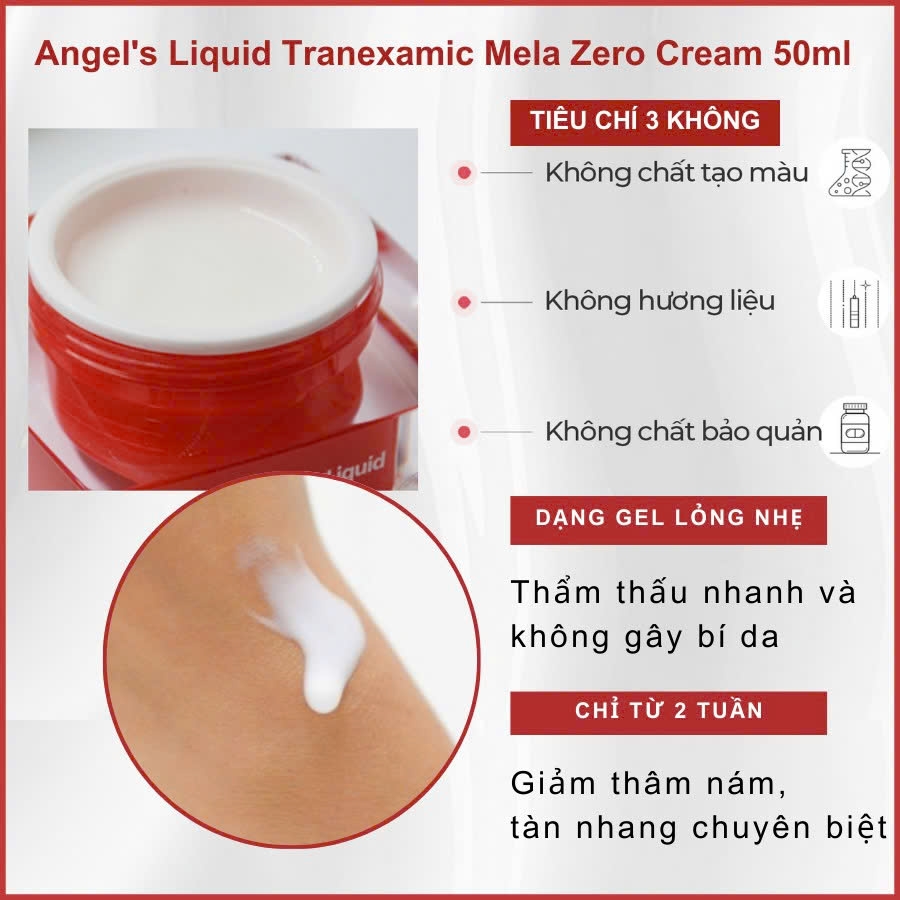Kem Dưỡng Giảm Thâm Nám Chuyên Biệt Angel's Liquid Tranexamic Mela Zero Cream 50ml