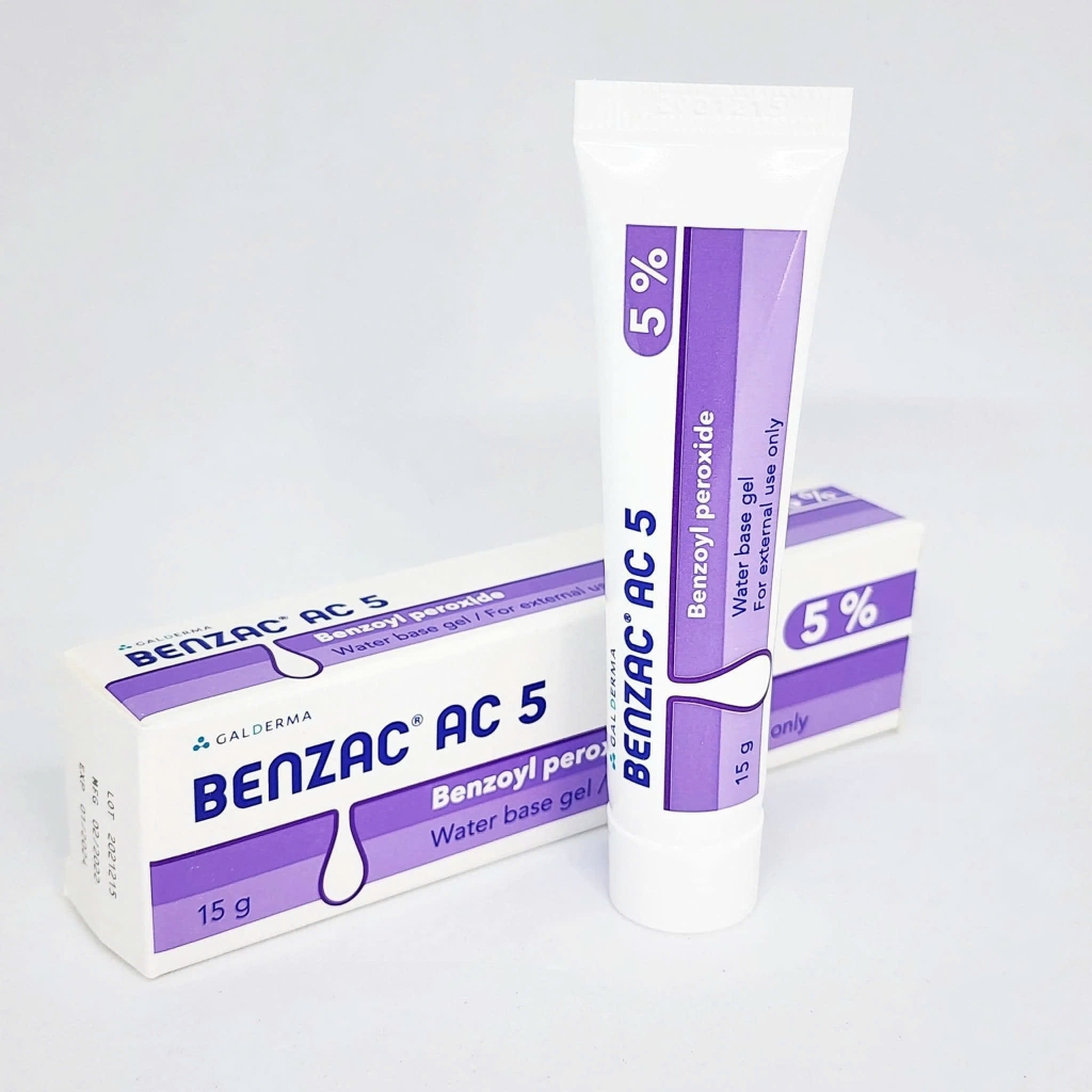 Chấm mụn 5% Benzoyls Peroxide Benzac 15g