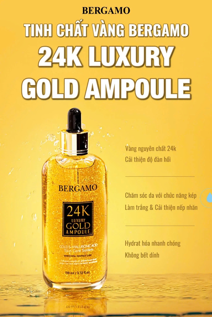 Tinh Chất Vàng Bergamo 24K Luxury Gold Ampoule 110ml