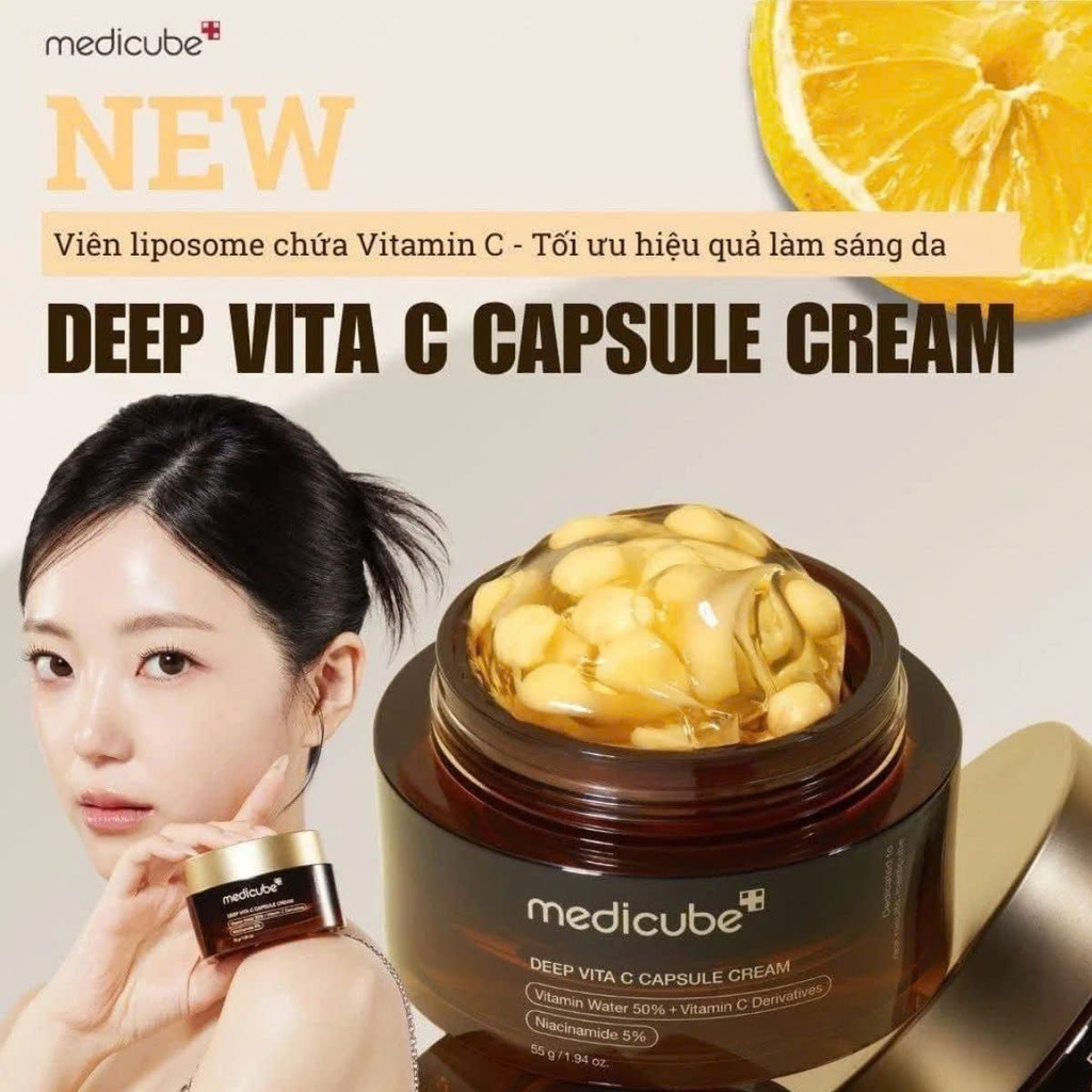 Kem Dưỡng Medicube Deep Vita C Capsule Cream Sáng Da, Mờ Thâm 55g