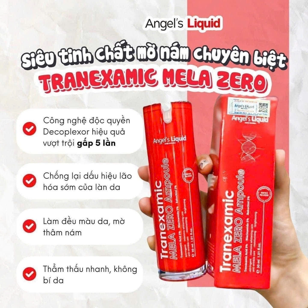 Tinh Chất Giảm Thâm Nám Chuyên Biệt Angel's Liquid Tranexamic Mela Zero Ampoule 30ml