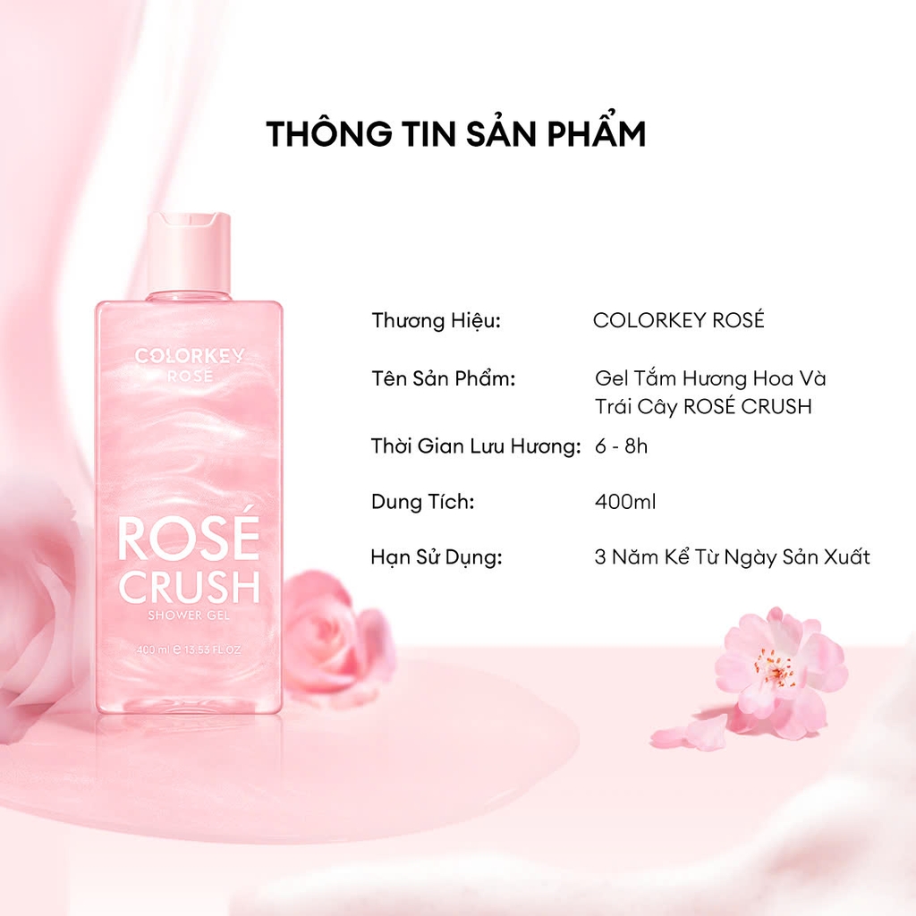 Sữa Tắm Hương Hoa Colorkey Rosé Crush Shower Gel 400ml