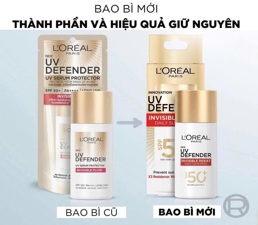 Kem Chống Nắng X20 Thoáng Da Mỏng Nhẹ Vạch Đỏ L’Oreal Paris UV Defender Serum Invisible Fluid SPF50+ PA++++ 50ml