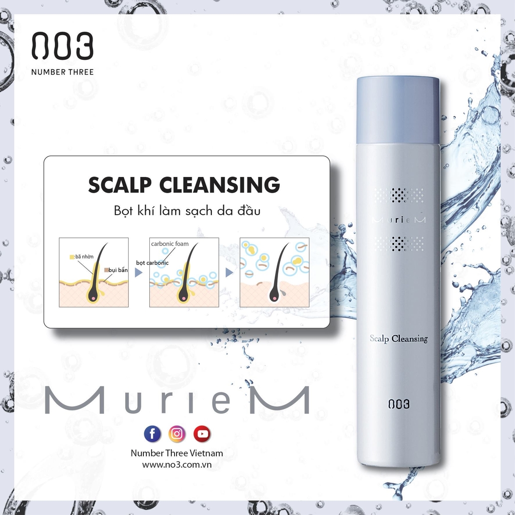 Xịt bọt tẩy tế bào chết da đầu 003 Number Three Muriem Crystal Scalp Cleansing Foam