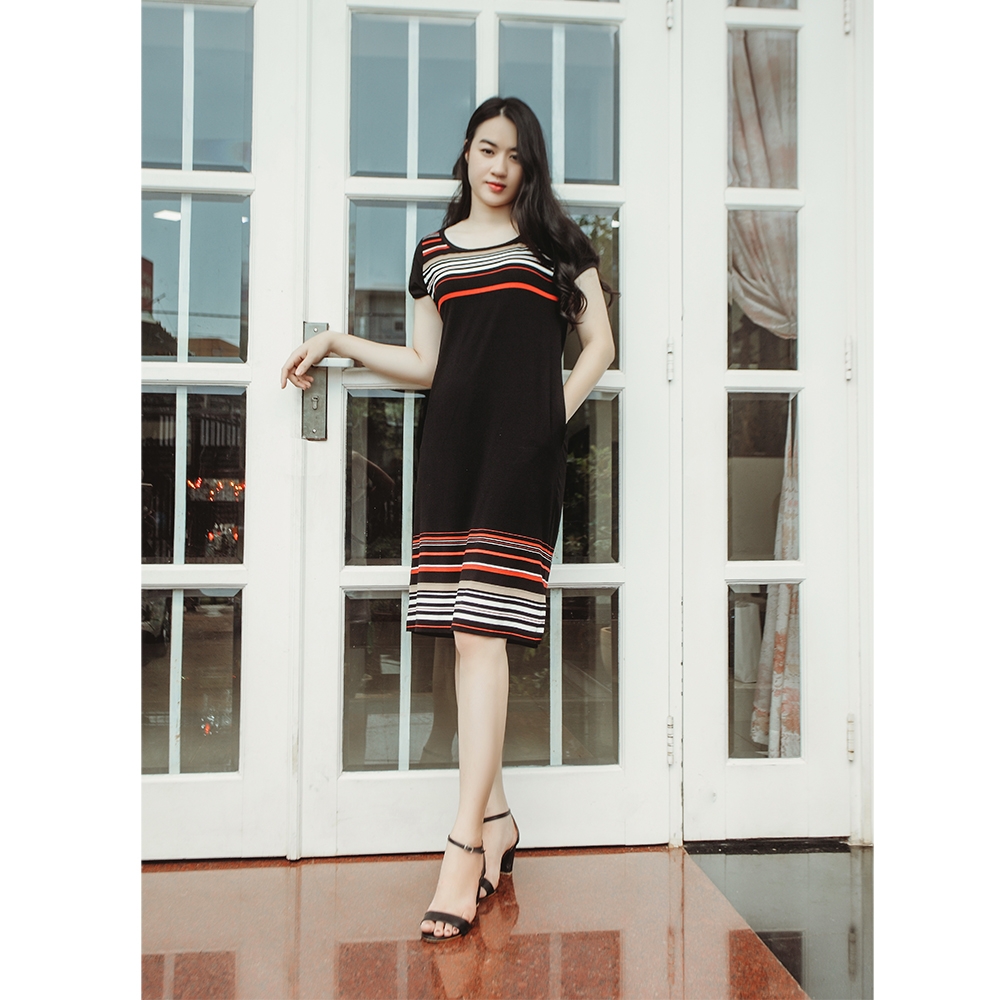 Đầm thun suông bigsize dáng dài họa tiết đính đá Quảng Châu cao cấp váy đi  chơi dạo phố D&R Fashion D148 - Đầm, váy nữ | ThờiTrangNữ.vn