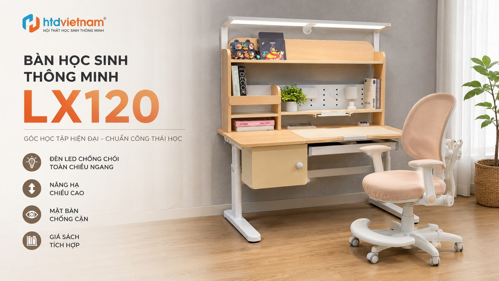 bộ bàn học sinh thông minh lx120 - zx03