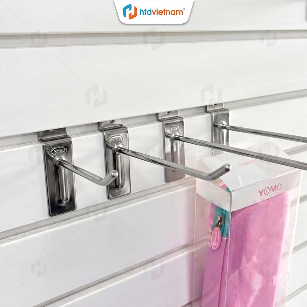 Móc treo phụ kiện đơn K06 inox cài rãnh Slatwall HTD Vietnam