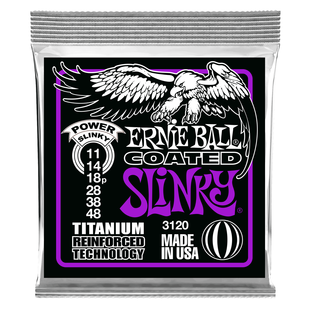 Dây Đàn Guitar Điện Ernie Ball 3120 Power Slinky Coated Titanium Electric Guitar Strings, Cỡ 1148