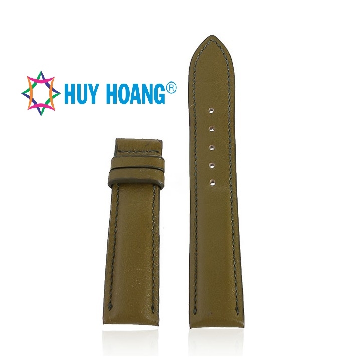 HD8123 - Dây đồng hồ da bò Huy Hoàng size 16, 18, 20 màu rêu