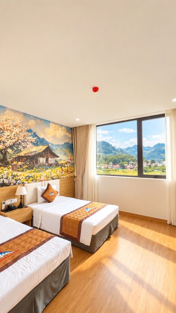 Nội thất phòng nghỉ khách sạn Bình Minh Bắc Hà
