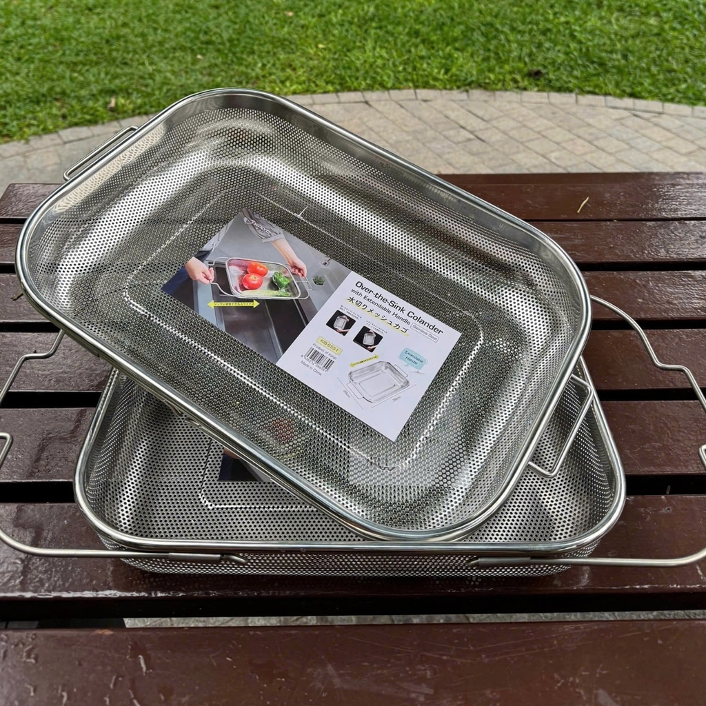 Rổ gác inox trên bồn rửa bát điều chỉnh độ dài Kaiyo