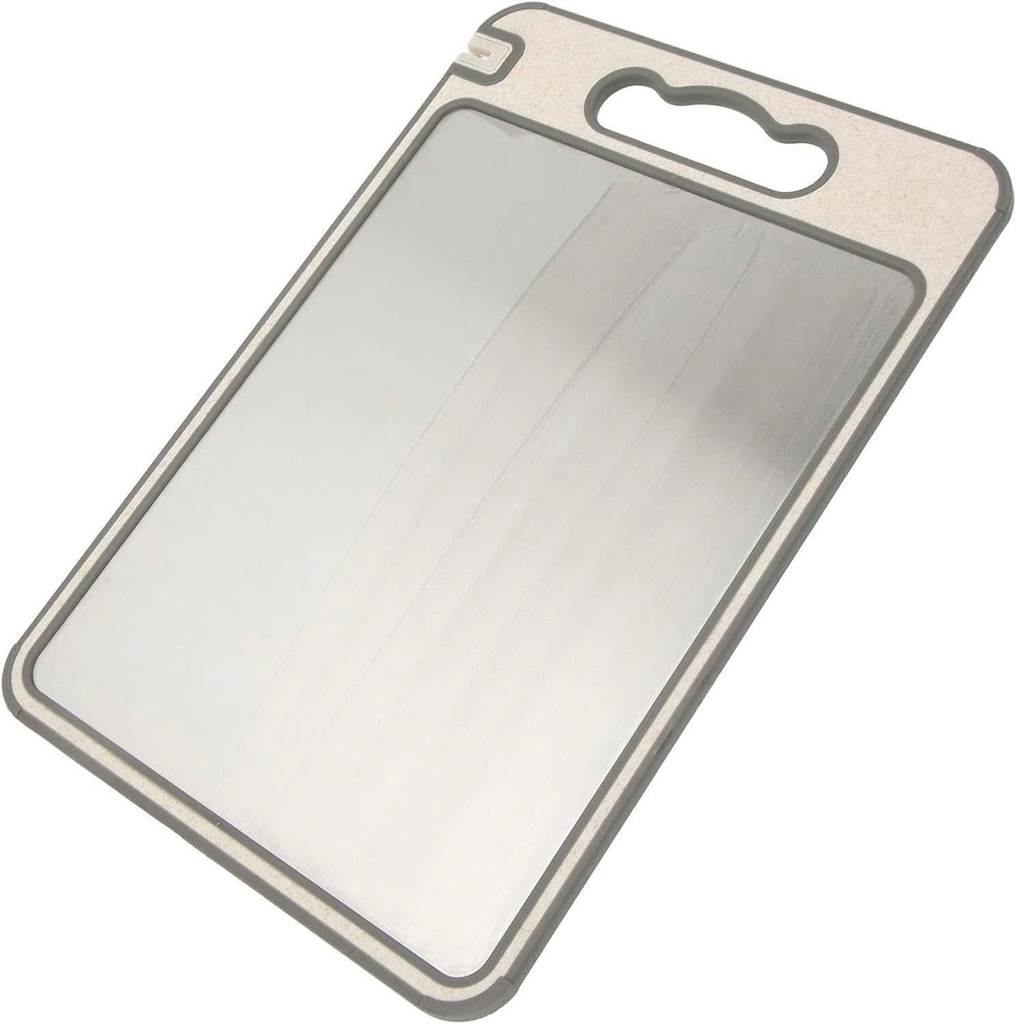 Thớt 2 mặt inox 304 và nhựa lúa mạch PP kháng khuẩn Mirai 25x36cm