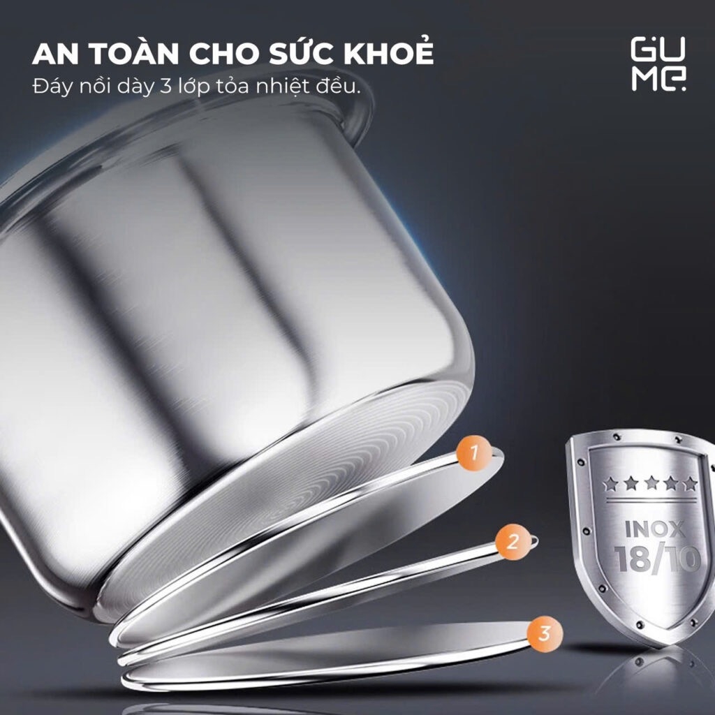 Nồi áp suất Gume 6L GM-PC2838 (lòng inox)