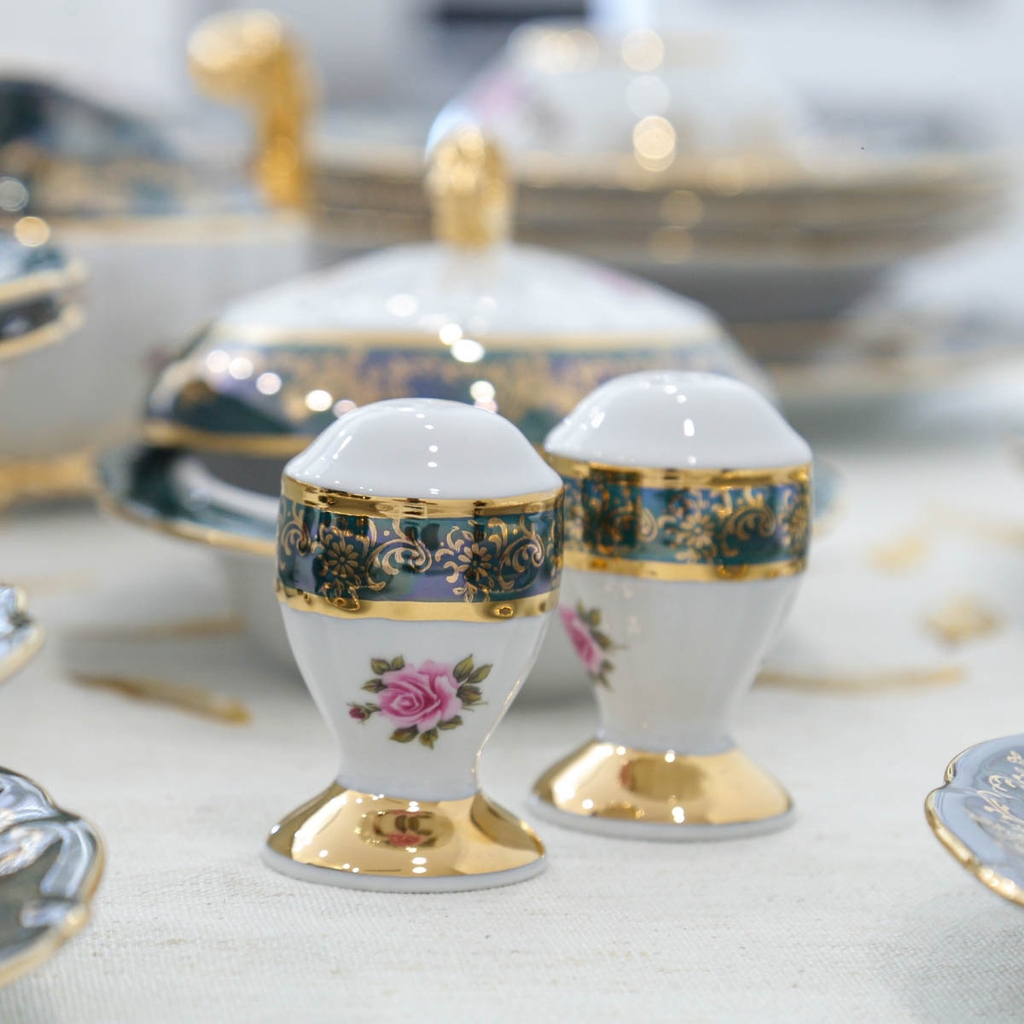 Bộ đồ ăn xanh hoa hồng ZL CE