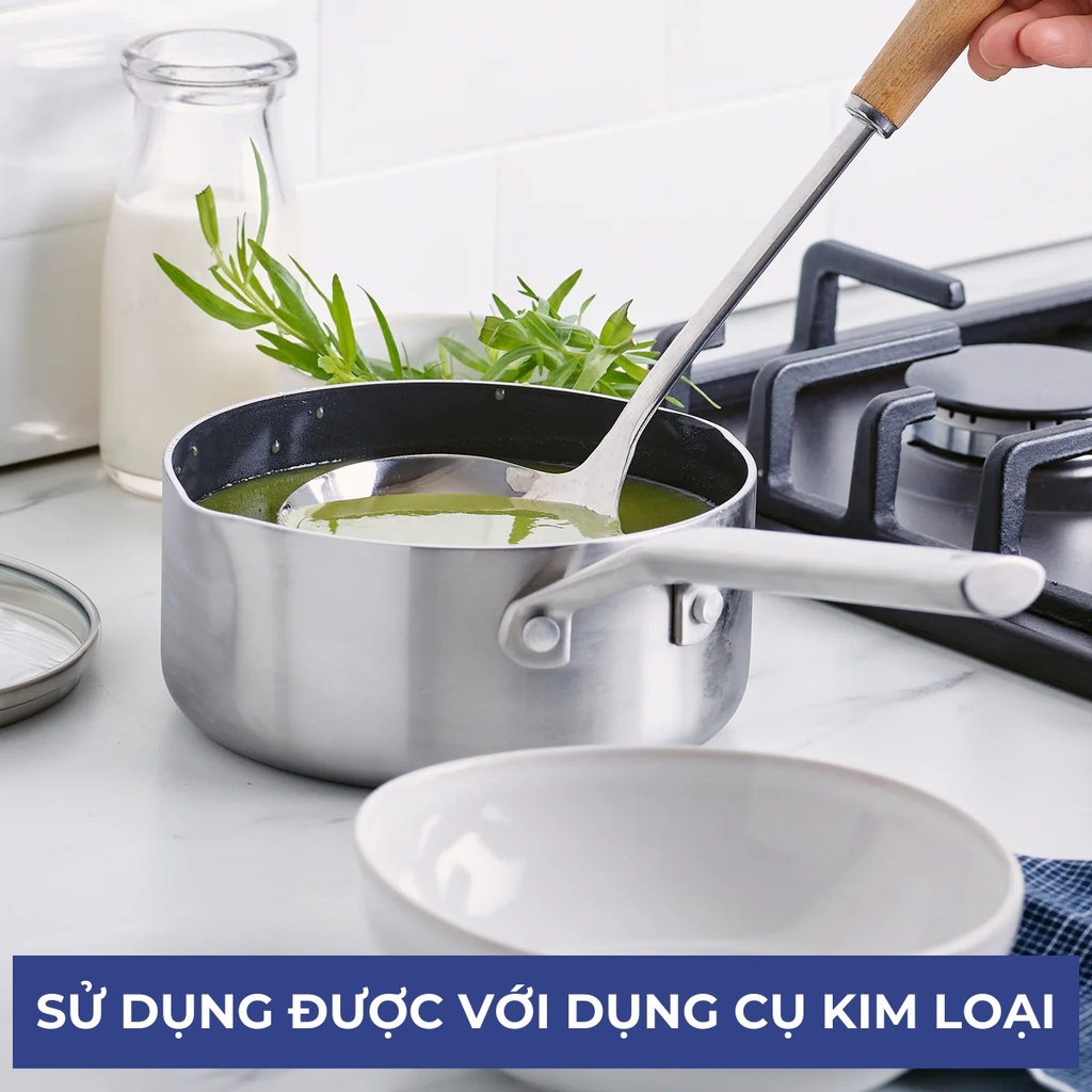 Quánh có miệng rót Blue Diamond 16cm nắp kính 4820-101