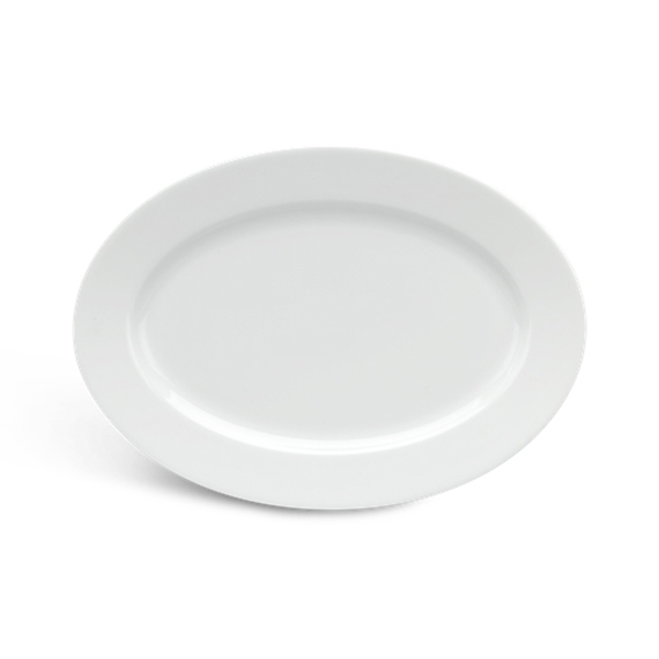 Đĩa oval Jasmine - trắng 28cm