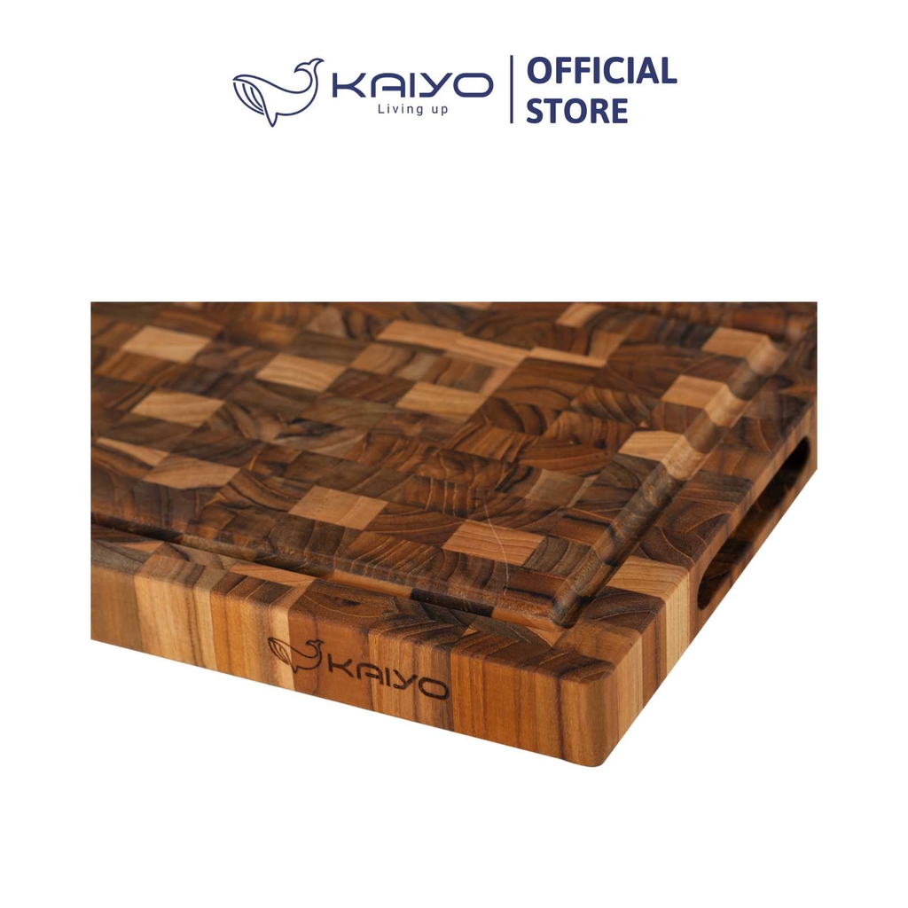 Thớt thái chữ nhật gỗ teak Kaiyo sz S (80016) 2.5*30*20cm