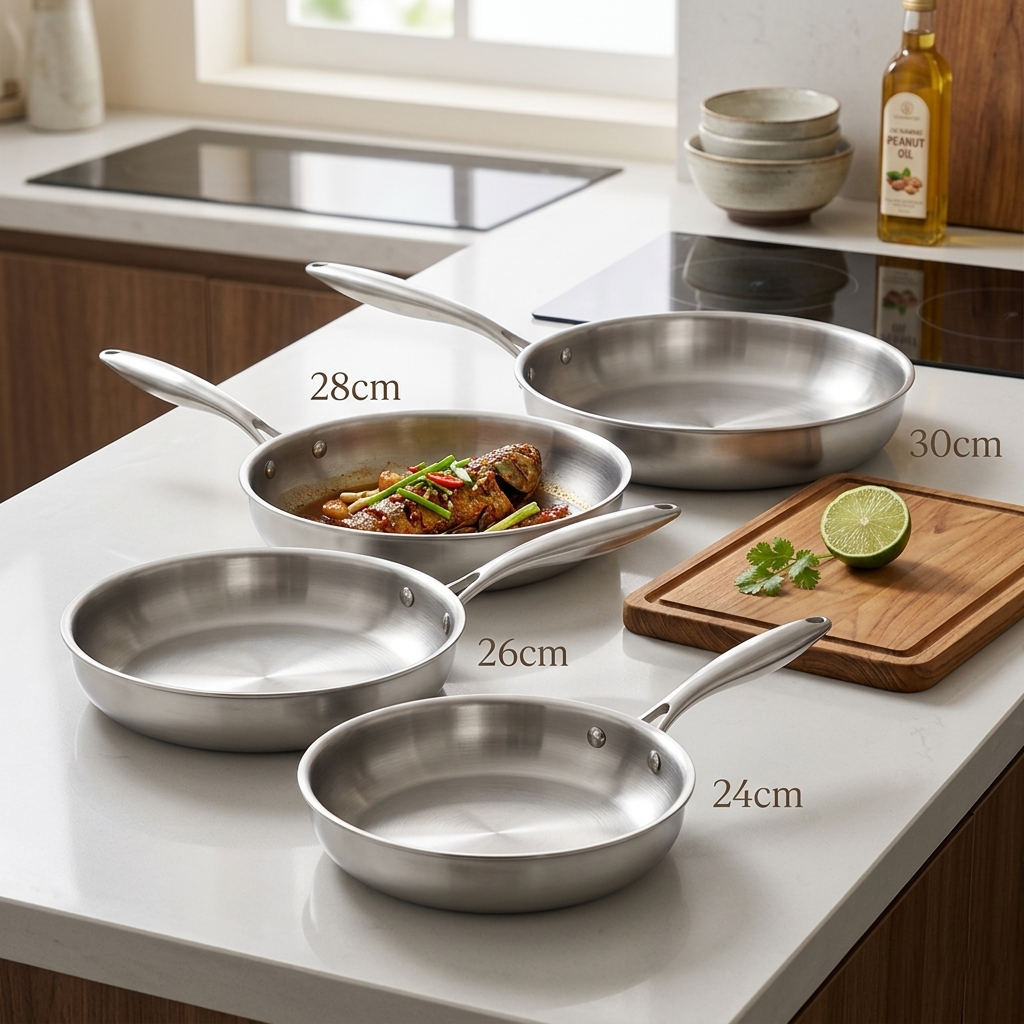 Chảo inox đúc nguyên khối INOXPRAN viền