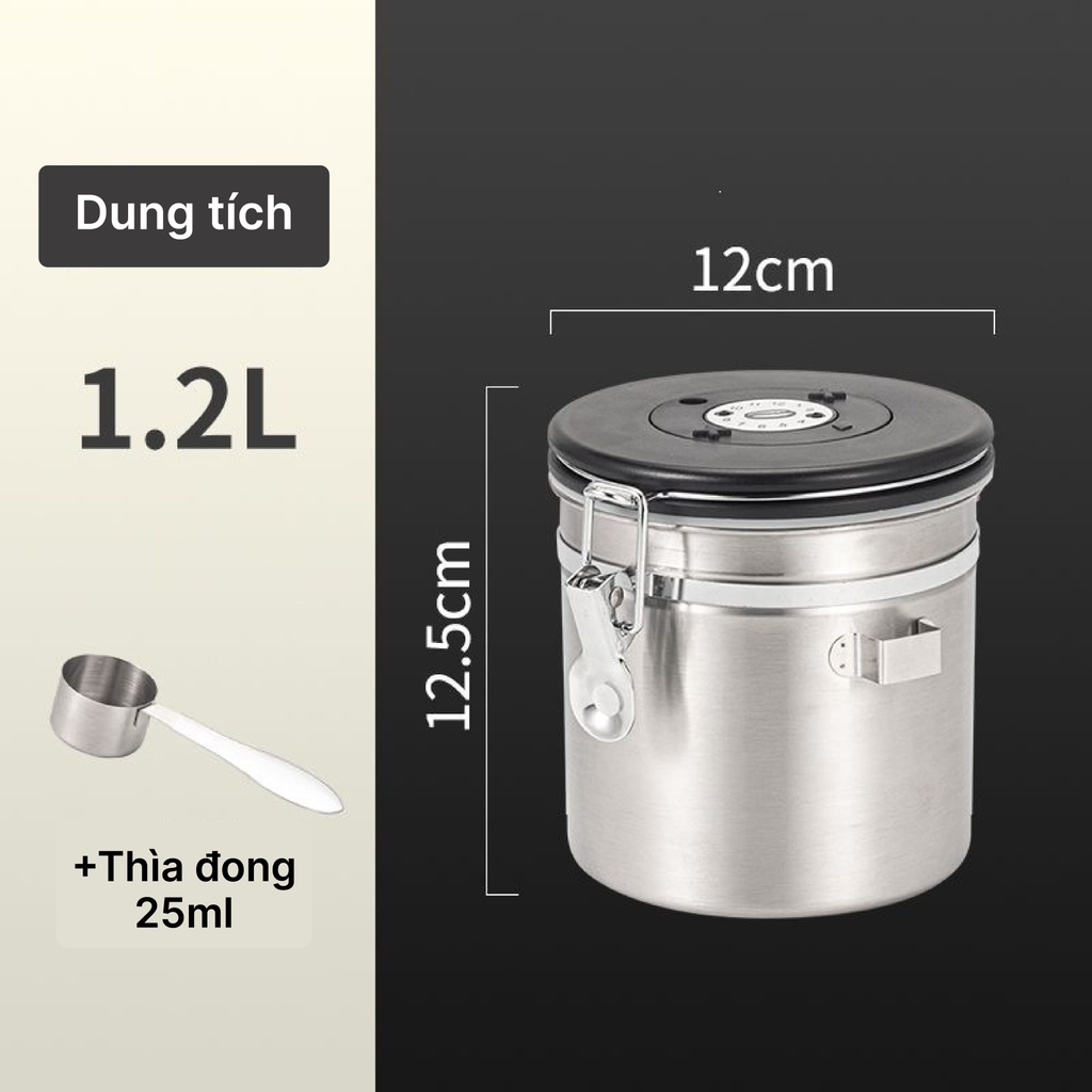Hũ đựng TP thép không gỉ 304 màu inox