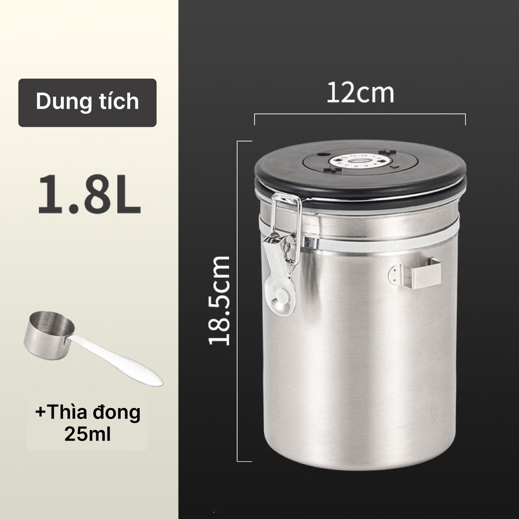 Hũ đựng TP thép không gỉ 304 màu inox