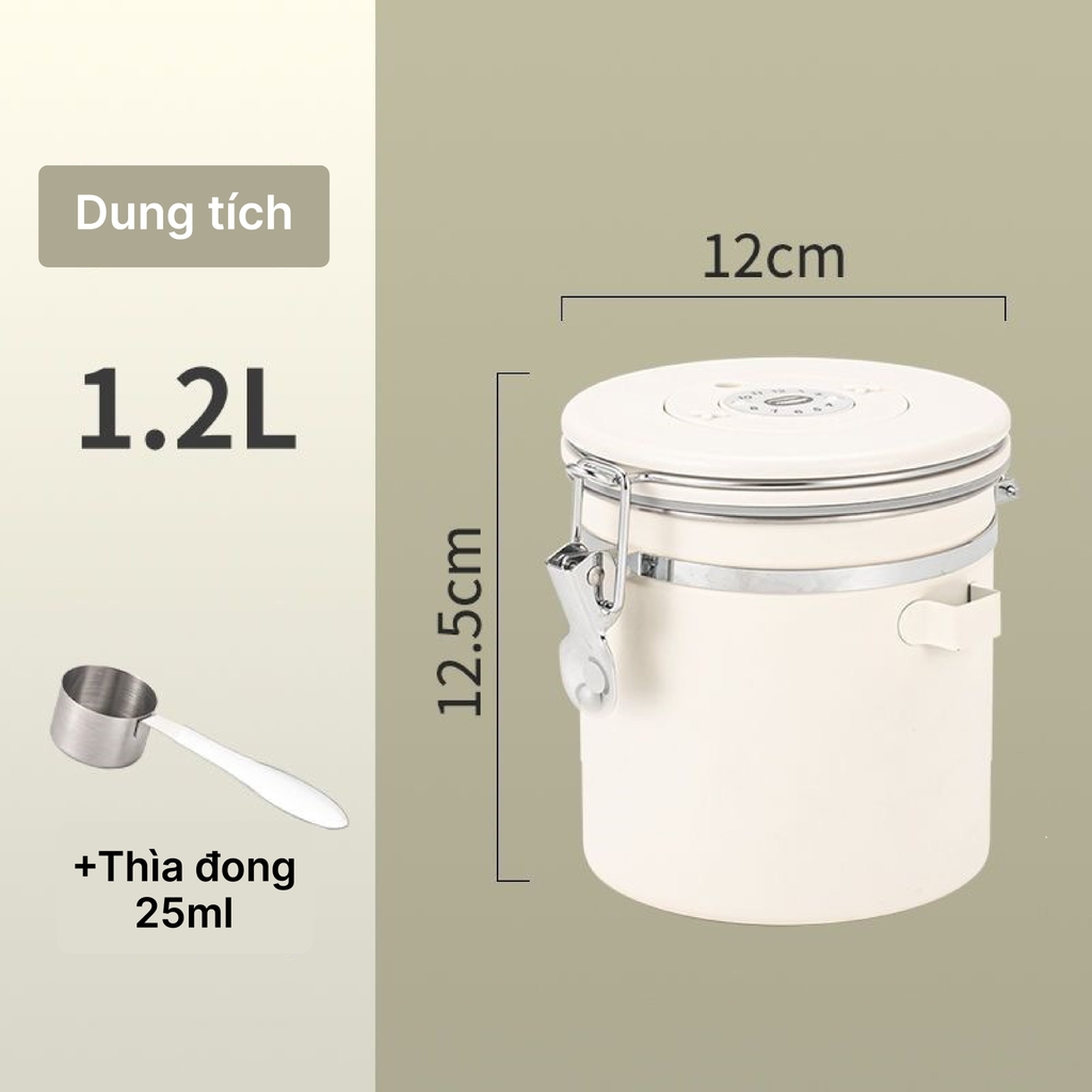 Hũ đựng TP thép không gỉ 304 trắng sữa