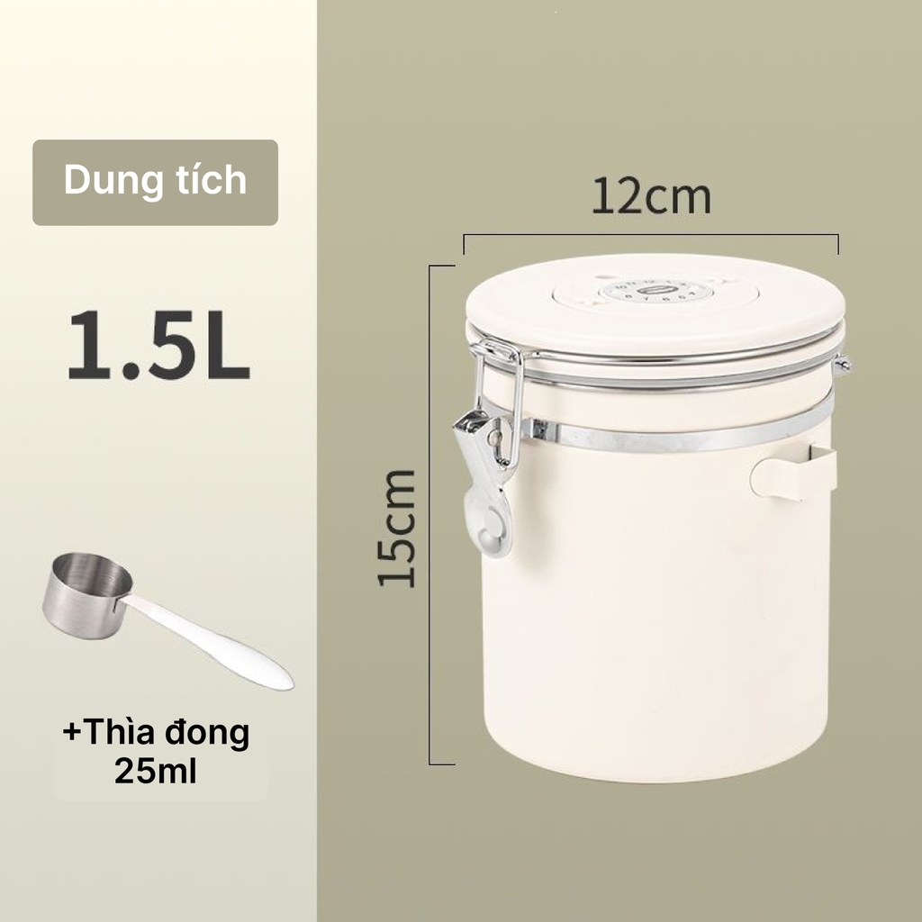 Hũ đựng TP thép không gỉ 304 trắng sữa