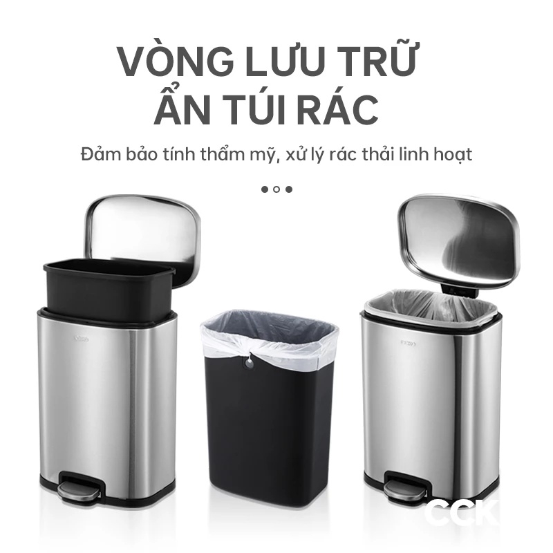 Thùng rác đạp chân inox CCKO CK9938
