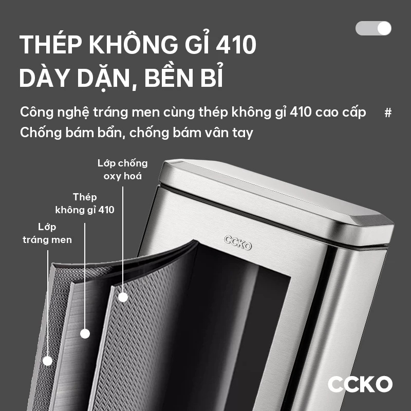 Thùng rác đạp chân inox CCKO 12L CK8860