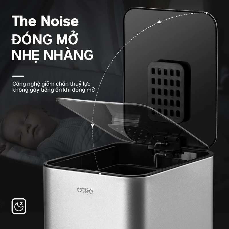 Thùng rác đạp chân inox CCKO 12L CK9944