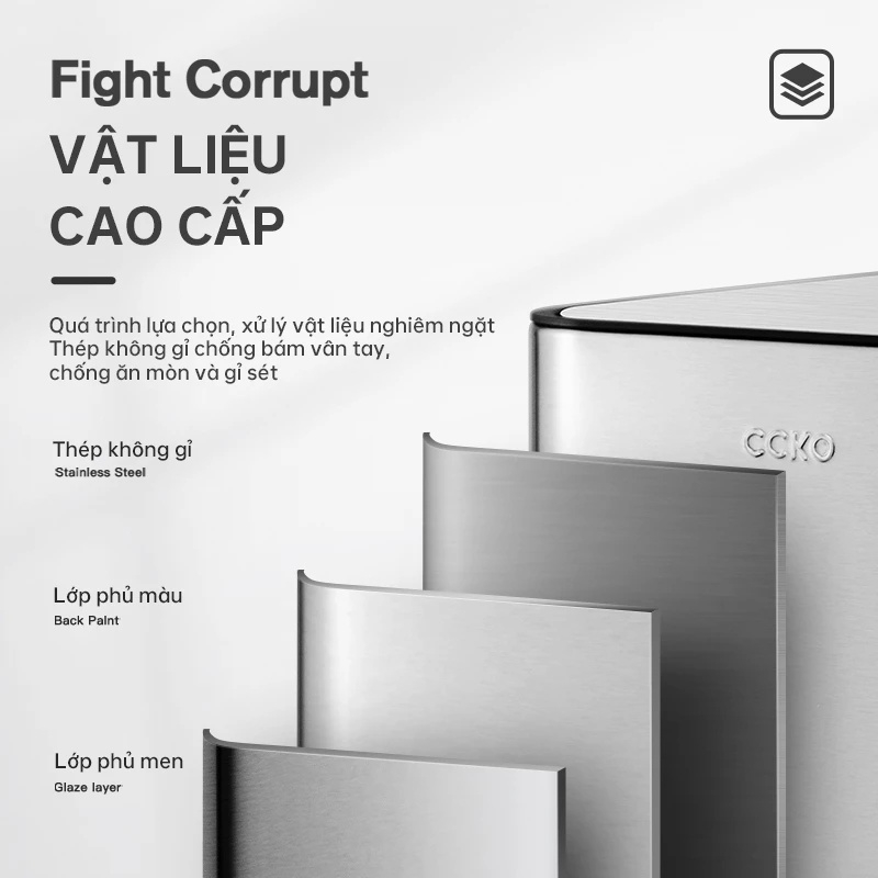 Thùng rác đạp chân inox CCKO 12L CK9944