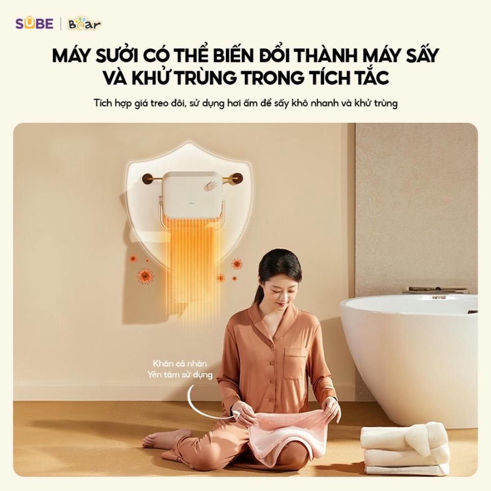 Máy sưởi Bear SH-4H20X Kem